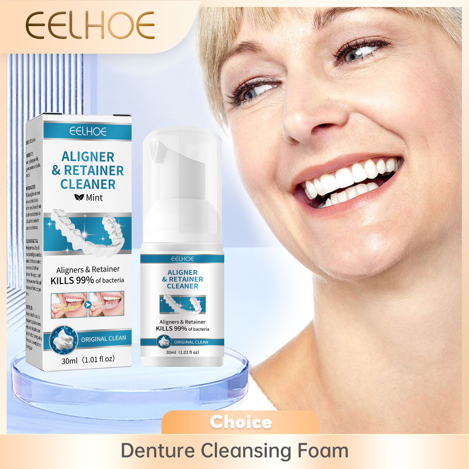 Teeth Whitening Natural - Allineatore Protesi Detergente Schiuma Pulizia Profonda